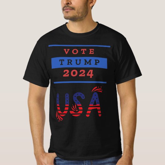 Trump USA 2024 blk T-shirt (Voorkant)