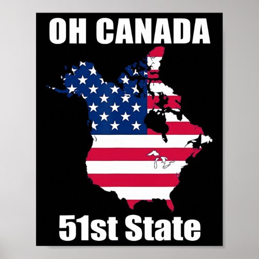 Trump USA Canada Grappige 51e staat Poster (Voorkant)