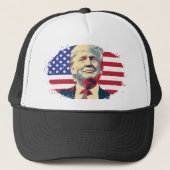 Trump USA Flag Keep America Great Trump 2020 Trucker Pet (Voorkant)