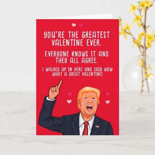 Trump Valentijnsdag Jij bent de Beste Valentijn Oo Kaart (Gele Bloem)