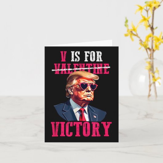 Trump Valentijnsdag V is voor Trump Kaart (Gele Bloem)