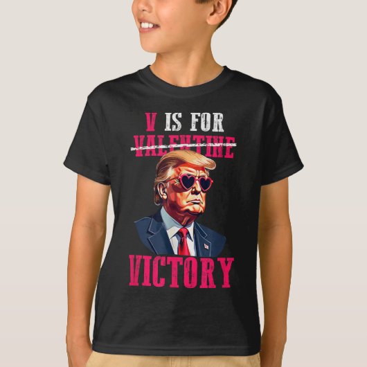 Trump Valentijnsdag V is voor Trump T-shirt (Voorkant)