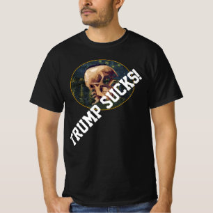 Trump Van Gogh Schedel met Arles achtergrond T-shirt