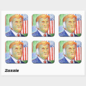 Trump Van Gogh Vierkante Sticker (Vel)