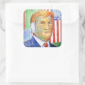 Trump Van Gogh Vierkante Sticker (Tas)