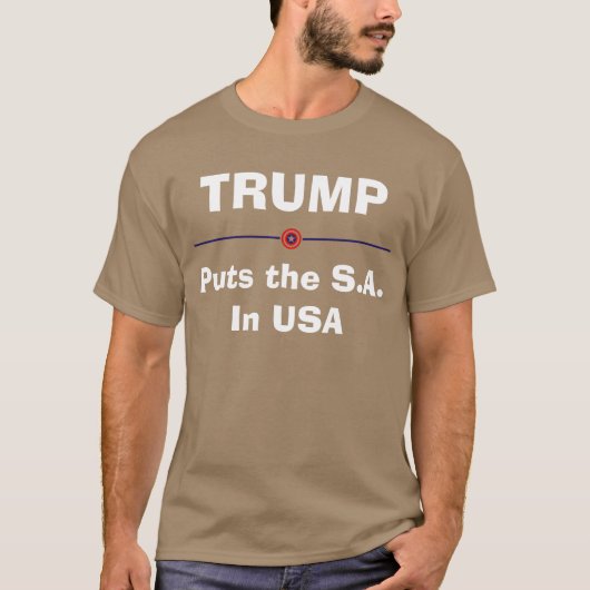 Trump van man plaatst de VS in shirt (Voorkant)