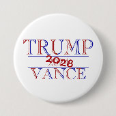 Trump Vance 2024 2028 Knop Ronde Button 7,6 Cm (Voorkant)