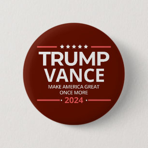 Trump Vance 2024, Amerika weer geweldig Ronde Button 5,7 Cm