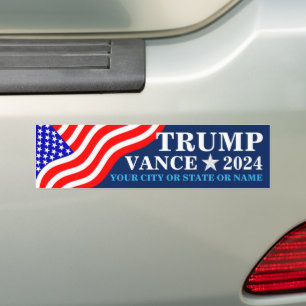 Trump Vance 2024 Amerikaanse vlag cool gepersonali Bumpersticker