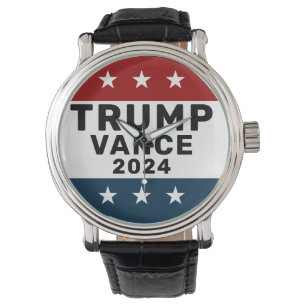 Trump Vance 2024 Classic Star Pinback Horloge