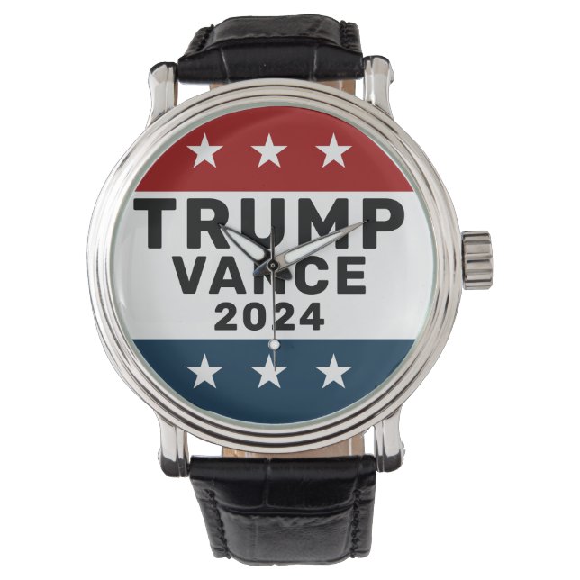 Trump Vance 2024 Classic Star Pinback Horloge (Voorkant)