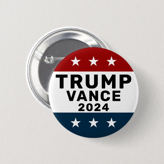Trump Vance 2024 Classic Star Pinback Ronde Button 5,7 Cm (Voorkant /achterkant)