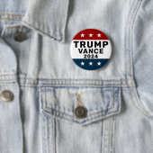 Trump Vance 2024 Classic Star Pinback Ronde Button 5,7 Cm (In situ)