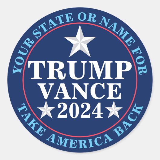 Trump Vance 2024 Cool Custom Presidentiële Verkiez Ronde Sticker (Voorkant)