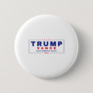 Trump Vance 2024 Donald Trump J.D. Vance Take Amer Ronde Button 5,7 Cm