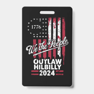 Trump Vance 2024 Donald Trump Vogelvrij Hillbilly Badge