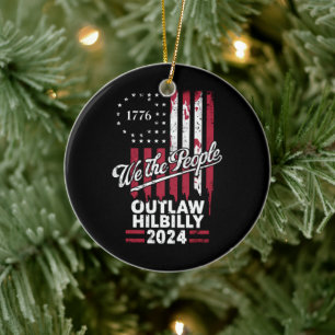 Trump Vance 2024 Donald Trump Vogelvrij Hillbilly  Keramisch Ornament