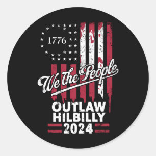 Trump Vance 2024 Donald Trump Vogelvrij Hillbilly  Ronde Sticker