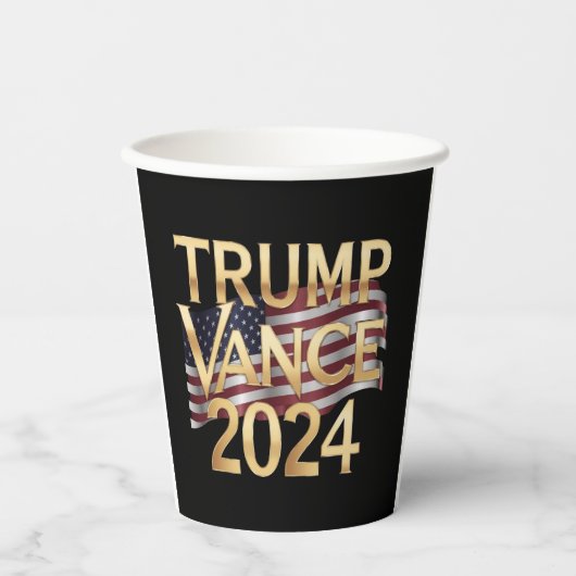 Trump Vance 2024 Een gedurfde visie voor Amerika,  Papieren Bekers (Voorkant)