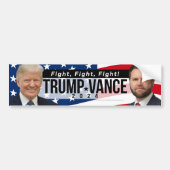 Trump Vance 2024 gevecht gevecht Quote Foto Bumpersticker (Voorkant)