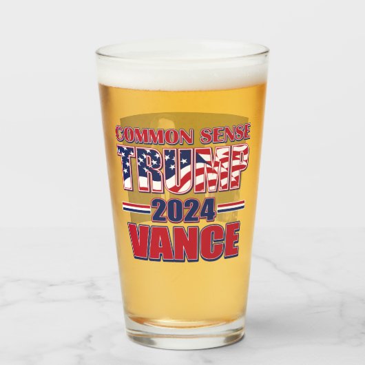 Trump Vance 2024 Glas (Achterkant gevuld)