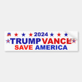 Trump Vance 2024 heeft Amerika gered Bumpersticker (Voorkant)
