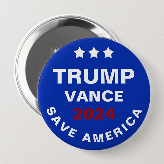 Trump Vance 2024 heeft Amerika gered Ronde Button 4,0 Cm (Voorkant /achterkant)