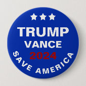 Trump Vance 2024 heeft Amerika gered Ronde Button 4,0 Cm (Voorkant)