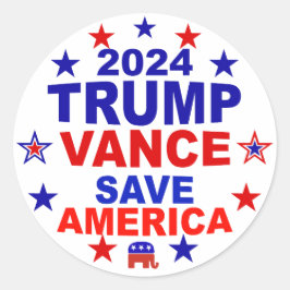 Trump Vance 2024 heeft Amerika gered Ronde Sticker