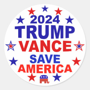 Trump Vance 2024 heeft Amerika gered Ronde Sticker