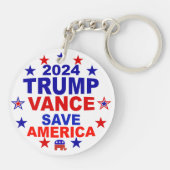 Trump Vance 2024 heeft Amerika gered Sleutelhanger (Achterkant)