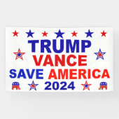 Trump Vance 2024 heeft Amerika gered Spandoek (Horizontaal)