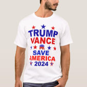 Trump Vance 2024 heeft Amerika gered T-shirt (Voorkant)