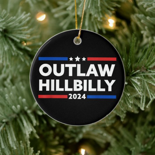 Trump Vance 2024 J.D. Vance Outlaw Hillbilly Keramisch Ornament (Boom)