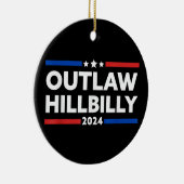 Trump Vance 2024 J.D. Vance Outlaw Hillbilly Keramisch Ornament (Rechts)