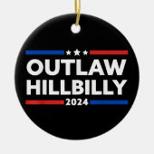 Trump Vance 2024 J.D. Vance Outlaw Hillbilly Keramisch Ornament (Voorkant)