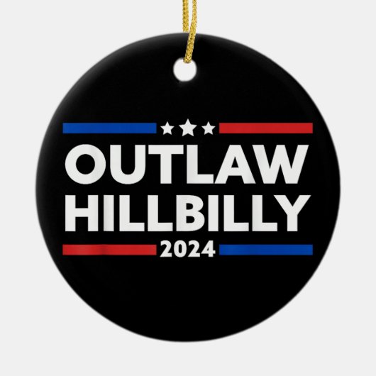 Trump Vance 2024 J.D. Vance Outlaw Hillbilly Keramisch Ornament (Voorkant)