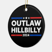 Trump Vance 2024 J.D. Vance Outlaw Hillbilly Keramisch Ornament (Links)