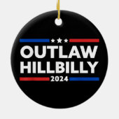 Trump Vance 2024 J.D. Vance Outlaw Hillbilly Keramisch Ornament (Achterkant)
