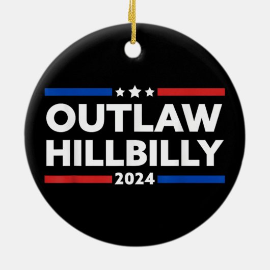 Trump Vance 2024 J.D. Vance Outlaw Hillbilly Keramisch Ornament (Achterkant)