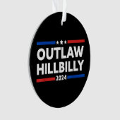 Trump Vance 2024 J.D. Vance Outlaw Hillbilly Ornament (voorkant)