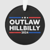 Trump Vance 2024 J.D. Vance Outlaw Hillbilly Ornament (voorkant)