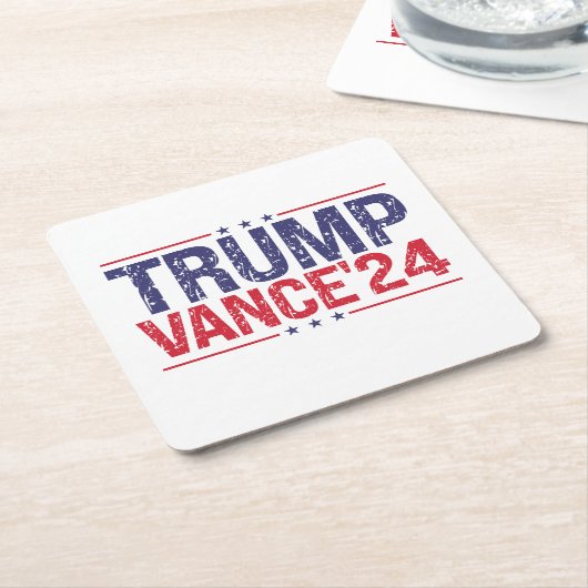 Trump Vance 2024 Kartonnen Onderzetters (Schuin)