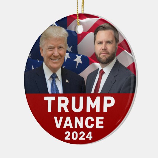 Trump Vance 2024 Keramisch Ornament (Links)