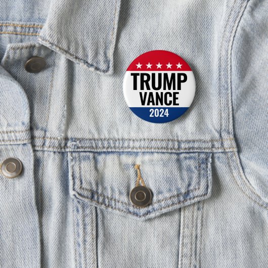Trump Vance 2024 - Klassieke Campagne Design Sterr Ronde Button 5,7 Cm (In situ)