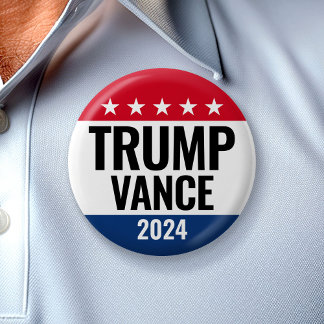 Trump Vance 2024 - Klassieke Campagne Design Sterr Ronde Button 5,7 Cm