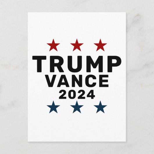 Trump Vance 2024 Klassieke ster Briefkaart (Voorkant)