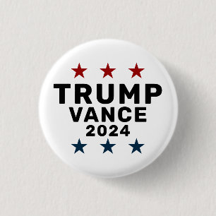 Trump Vance 2024 Klassieke ster Ronde Button 3,2 Cm