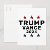 Trump Vance 2024 Klassieke ster Uitnodiging Briefkaart (Voorkant / Achterkant)
