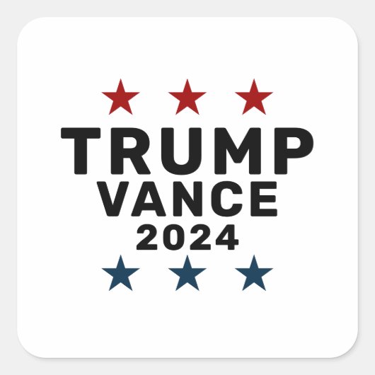 Trump Vance 2024 Klassieke ster Vierkante Sticker (Voorkant)